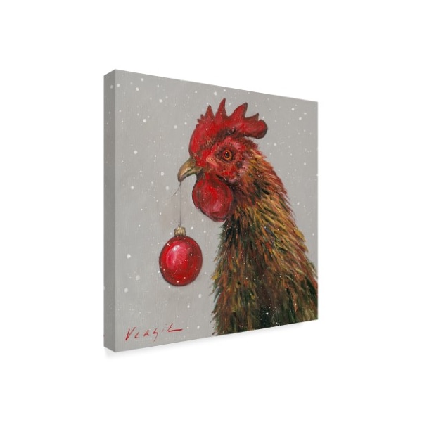 Mary Miller Veazie 'Rooster With Red Xmas Ball' Canvas Art,24x24